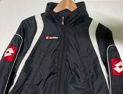 LOTTO Italian Sport Design Zip Track Jacket Size YL Black | eBay