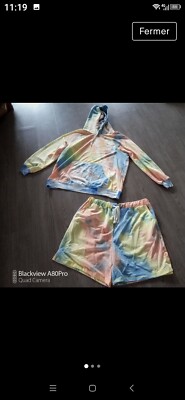 Ensemble Sweat +short Tie Dye femme Shein T 1XL/46 Neuf