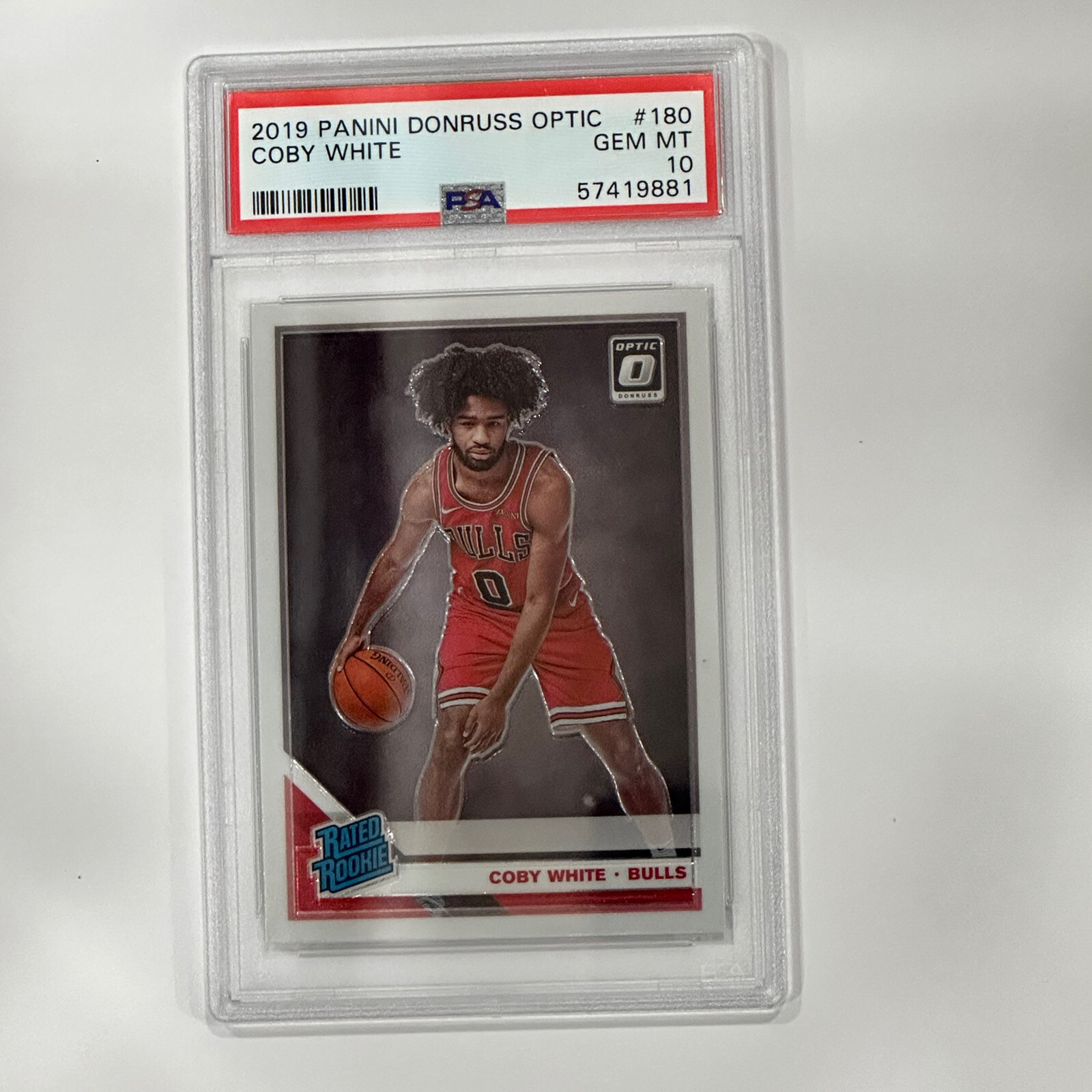 2019-20 Donruss Optic Coby White Rated Rookie RC #180 PSA 10 GEM MT Bulls
