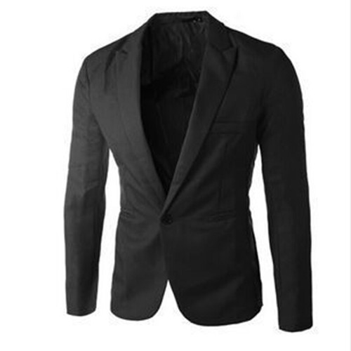 Mens One Button Slim Suit Blazer Jacket Solid Color Business Formal Coat Top И - Picture 16 of 20