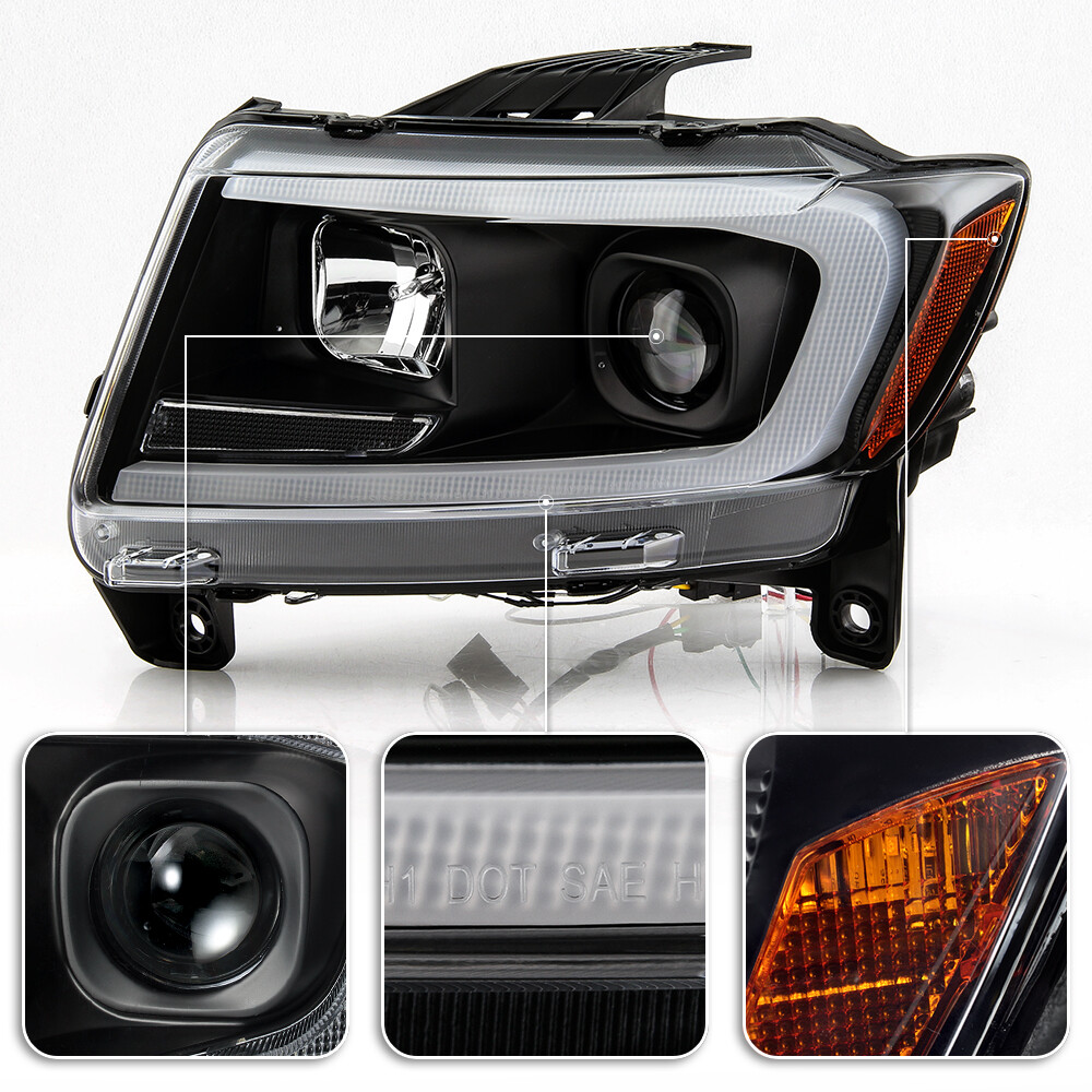 Black Clear Projector Headlight LED Switchback For 1113 Jeep Grand Cherokee WK2 eBay