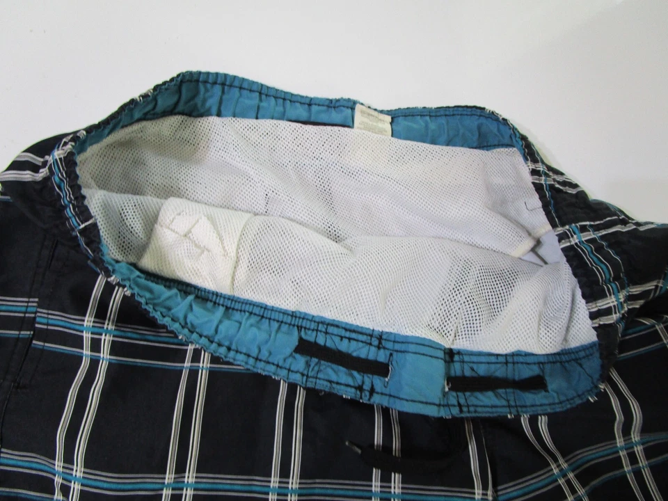 Bermuda de tabuleiro masculina Beverly Hills polo club XL preta cinza azul bolsos forrados - Imagem 3 de 4