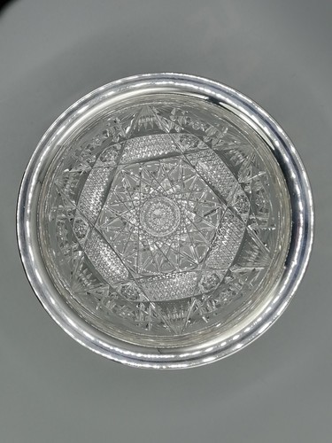 Kristallglasschale geschliffen mit Silbermontur Ø 18,5 x 8,5 cm - Bild 18 von 21