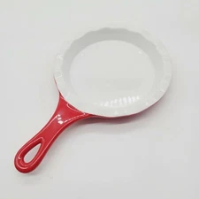 12.5" Red Ceramic Souffle Pie Baking Ware