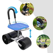 Height Adjustable 360° Rotating Gardening Seats Rolling Wheel Stool Kneeling Pad