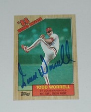 TODD WORRELL SIGNED AUTO'D 1987 TOPPS CARD #7 ST LOUIS CARDINALS LA DODGERS