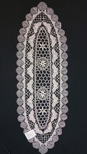 Handmade Lace Table Runner - 100 Cotton - 16x54 Inches Beige