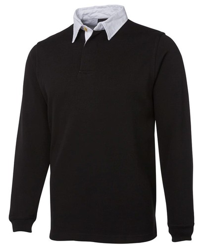 Mens Rugby Shirt Polo Top Sports Jumper Long Sleeve Thick Casual Contrast New 3R - Picture 2 of 21