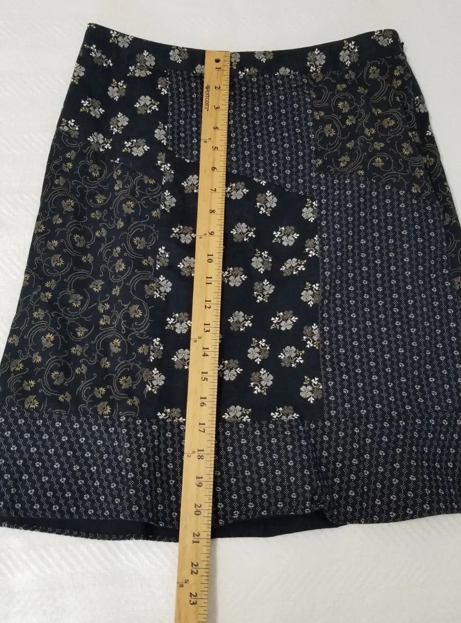 Ann Taylor Loft Black Patchwork Flounce Flared Sk… - image 9