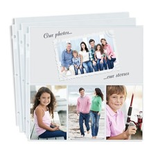 25 Pack 12x12 Scrapbook Page Protectors Combo Layout for 4x6 Photos 3-Ring