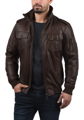 Braune Bomber Lederjacke für Herren Fliegerjacke Größe S M L XL XXL Customize