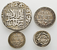 GC: Lot Collection Old India 1 Rupee, 2x 1/4 + 1/8 Silver Lot 3.