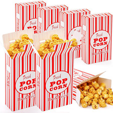 100 Pack Paper Popcorn Boxes, Close-Top Popcorn Containers Cups Bucket for Movie