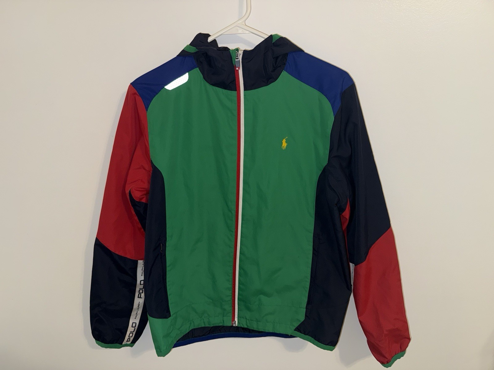 Boys 14-16 Polo Ralph Lauren Lightweight Windbreaker Zip Up Hooded Jacket