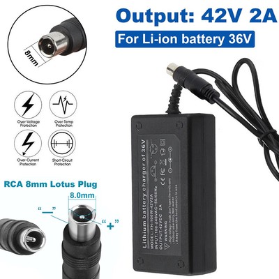 42V 2A Charger For 36V Bird Lime-S Spin Xiaomi m365 Pro Segway Ninebot E
