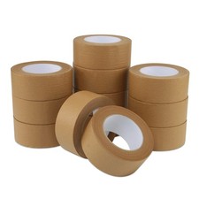 Lichamp 2in x 55yd 7mil Brown Kraft Paper Gummed Packing Shipping Tape 12 Rolls