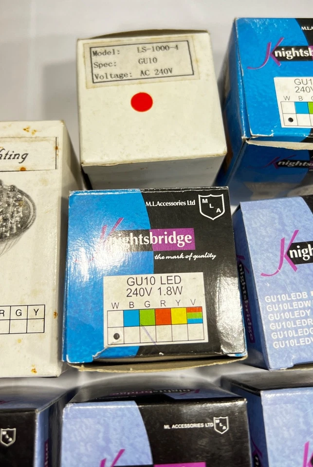 GU10 MR16 LED Bulbs Job Lot of 14 Assorted Colours DJ Silk Fame Effect Lamps - Image 3 of 4