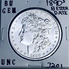 1890 S BU GEM MORGAN SILVER DOLLAR UNC MS+++ U.S. MINT RARE COIN 3201