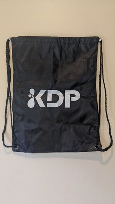 Keurig Dr. Pepper KDP Black Drawstring Backpack 17.5x13 Bag Shoulder Bag NEW