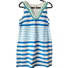Hatley 100% Linen Striped Nautical Tunic Dress Coastal Beachy Women's M