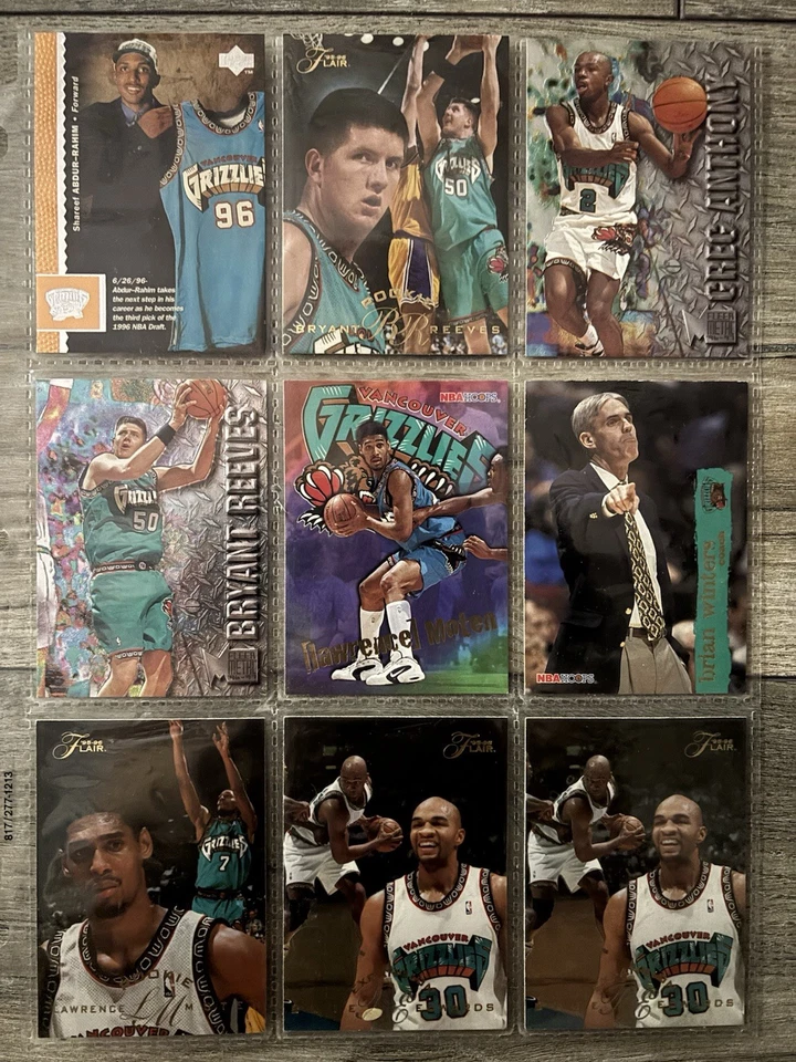 Colección de tarjetas de baloncesto de la NBA Vancouver Grizzlies años 90, lote de 66 tarjetas Foto 3 de 4
