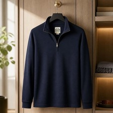 Eddie Bauer Navy Blue Quarter Zip Pullover Sweatshirt