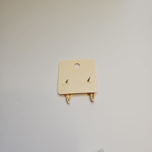 Ohrringe Ohrstecker Hänger Feder Blattform rosa und goldfarben 1,38" Tropfen - Bild 7 von 8
