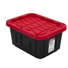 Hyper Tough Small Storage Bin, 5 Gallon Plastic Storage Container with Snap-On L