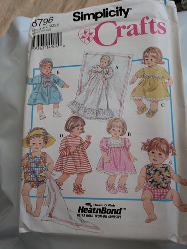 Vestiti per bambola cucito modello artigianale taglia piccola - grande 12" - 22" abito battesimo