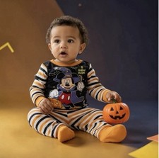 Disney Baby Mickey Mouse Halloween Pajamas Glow In The Dark 9 Months NWT