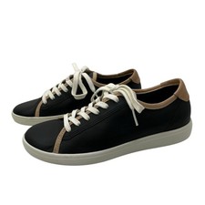 ECCO Soft 7 Black Nubuck Leather Lace Up Sneakers US 5 EU 36 Comfort Shoes