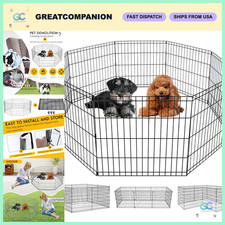 Heavy Duty Dog Playpen - 24" Metal Pet Exercise Pen, 8 Panels for Indoor/Outdoor