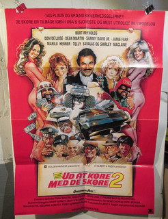 1984 CANNONBALL RUN II Danish movie poster 24x33 Burt Reynolds DREW STRUZAN