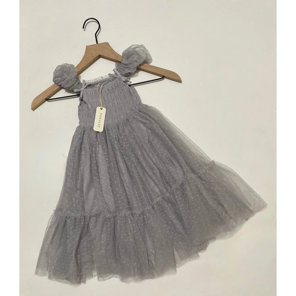 ¡¡NUEVO CON ETIQUETAS!! NORALEE Clara Vestido de Fiesta Periwinkle Tul Calado en Niveles Para Niña Talla 2 Foto 2 de 4