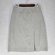Gap Vintage Y2K Office Siren Gray Herringbone Pencil Skirt Front Slit Womens 8