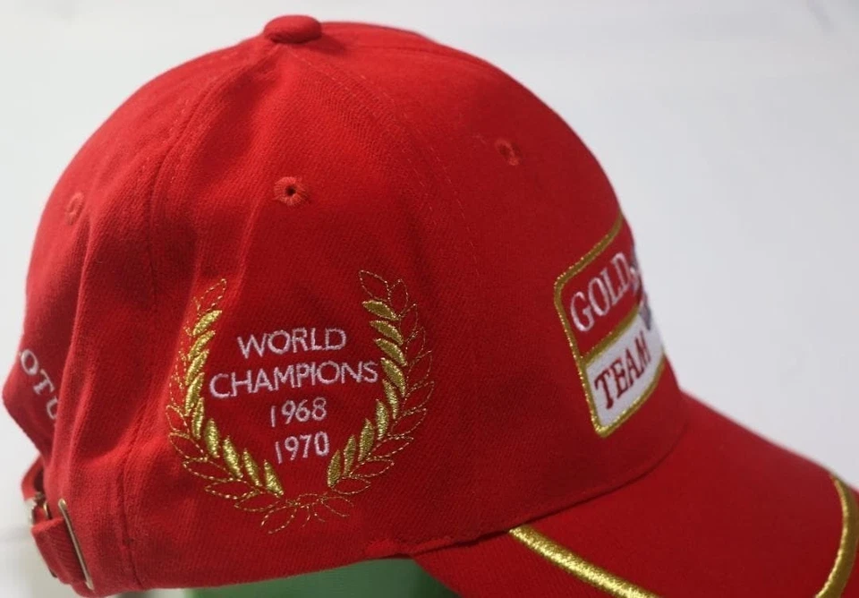 Fórmula 1 Racing Vinatge Cap Gold Leaf Team Lotus Hat RED Champion - Imagen 2 de 4