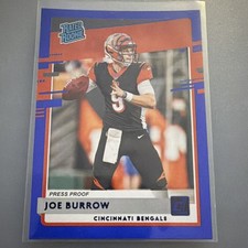 2020 Panini Donruss Joe Burrow #301 Rated Rookie Press Proof Bengals