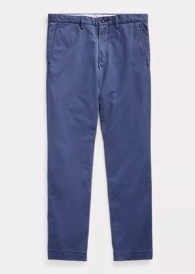 Ralph Lauren Chino Pants Mens Cotton Twill Stretch Blue Polo Pony