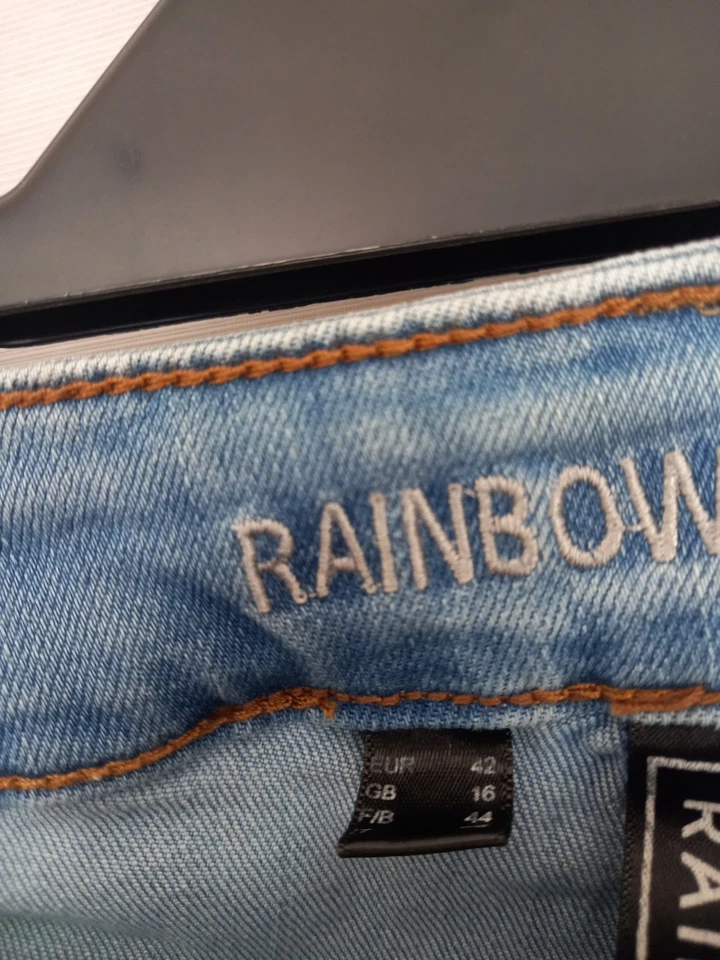 BNWT Light Blue Skinny Distressed Jeans Size 16 Short Leg 27" Stretch Pockets - Image 3 of 4