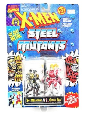 1994 ToyBiz Marvel X-Men Steel Mutants Spy Wolverine vs. Omega Red Die Cast NEW