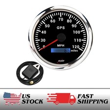 Racetech 110mm 4-38 7 Color Led Black Gps Speedometer 120 Mph Waterproof