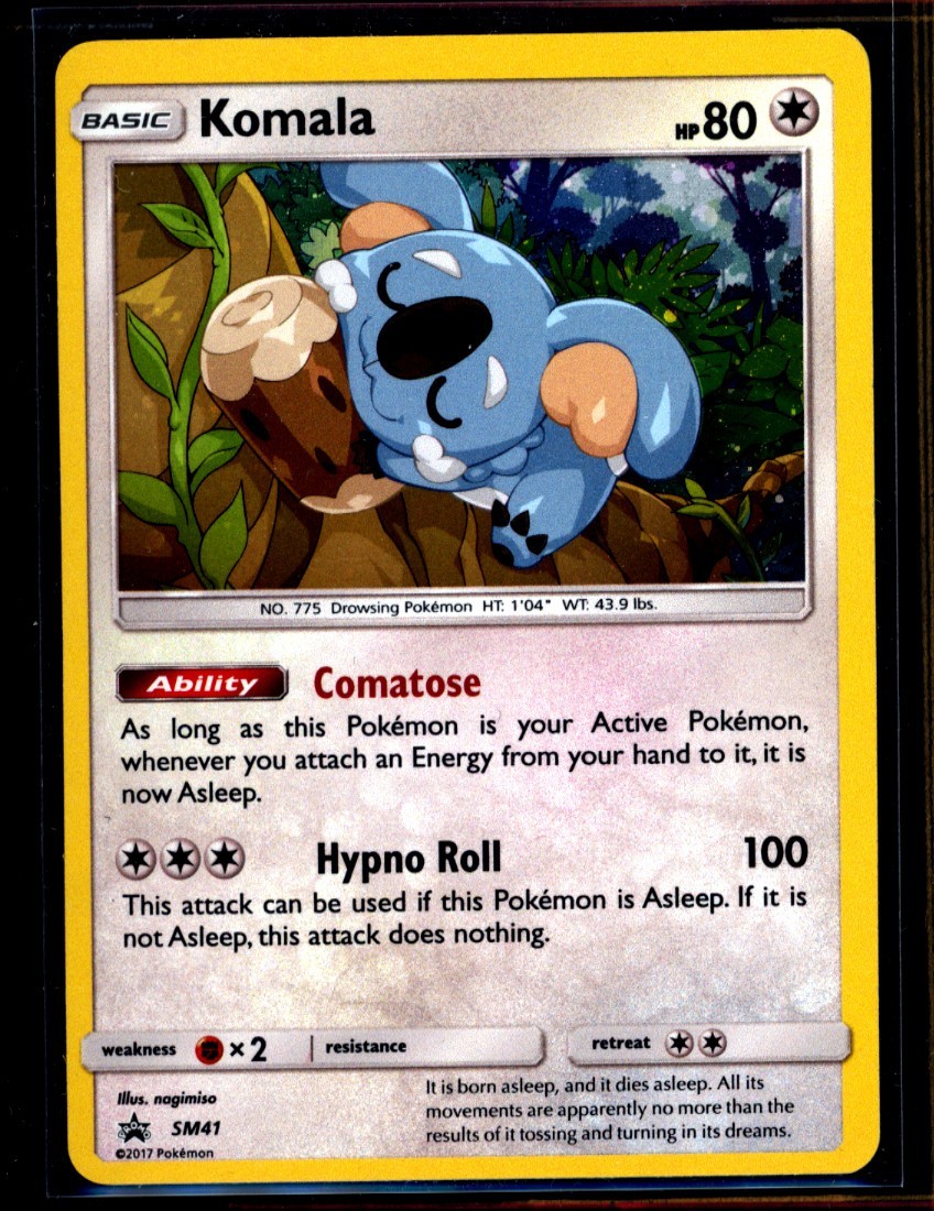 Komala SM41 Sun & Moon Holo Rare Black Star Promo Pokemon TCG Pokemon NM 1001#67