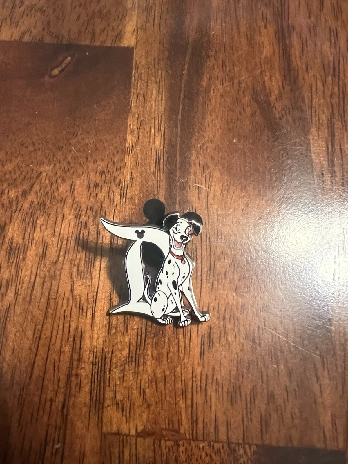 2025 Disney White Gothic Letter D Pin - 101 Dalmatians Dog Pongo