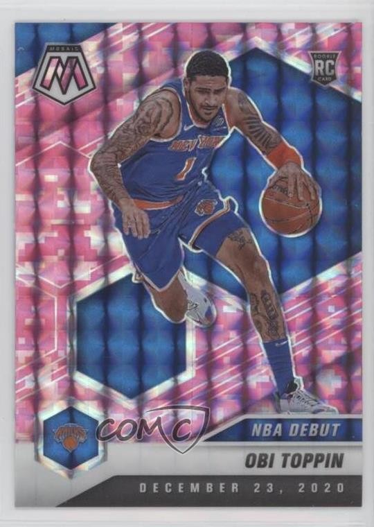 2020-21 Panini Mosaic NBA Debut Pink Camo Prizm Obi Toppin #273 Rookie RC 0x5w