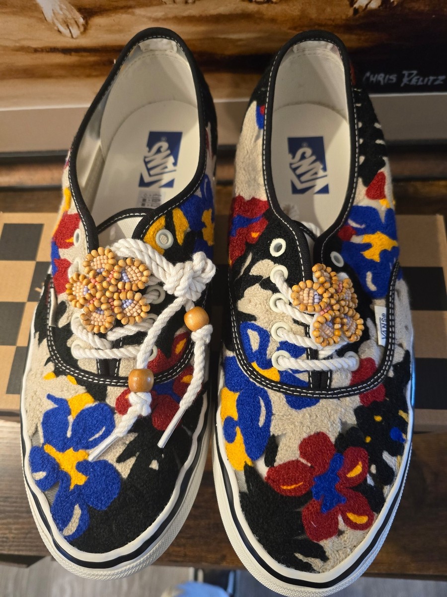 Size 12 - Vans Premium Authentic Needlework White Red Blue for