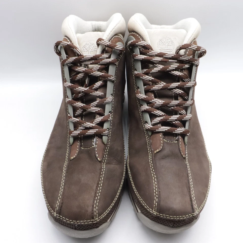 Timberland Euro Hiker Hombres 8M Cuero Marrón Raro Premium Dorado Metal Logo Botas  Foto 4 de 4
