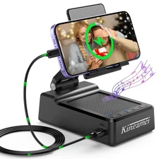 4-in-1 Bluetooth Speakers with Power Bank Foldable Cell Phone Stand Holder