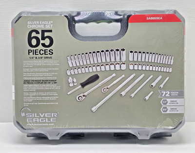 MATCO Tools Silver Eagle Chrome Set 65 Pieces 1/4'' & 3/8'' Drive SAB65SEA