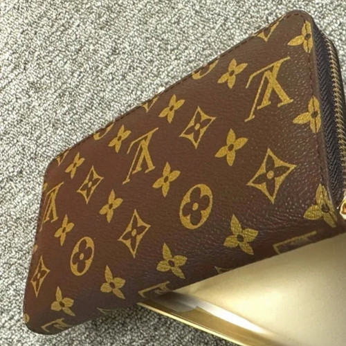 Louis Vuitton LV Zippy Wallet Porte Monnaie Zippe Brown Monogram W/Box.