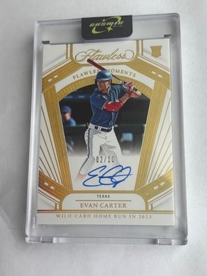 EVAN CARTER RC GOLD FLAWLESS MOMENTS AUTO 2024 Panini Flawless FMR-EC TEXAS